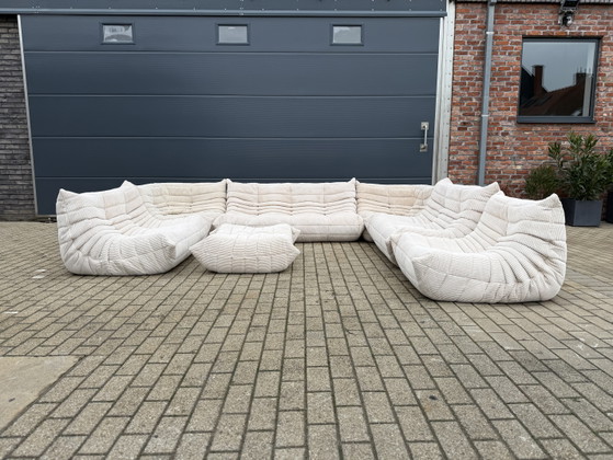 Image 1 of Ligne Roset Togo set in Beige Corduroy (velours côtelé) 10/10 staat!!