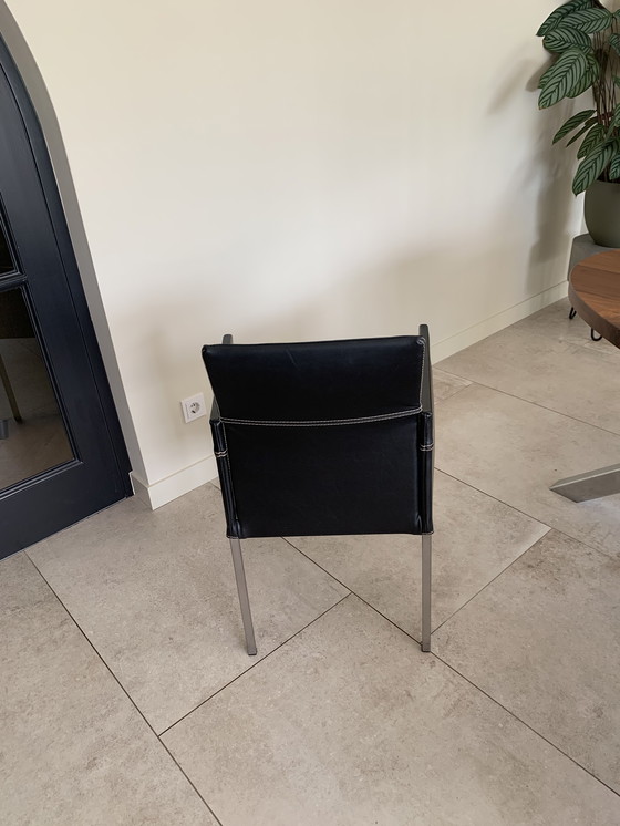 Image 1 of 6 sillas de comedor KFF Texas de cuero negro