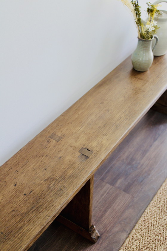 Image 1 of Banco de granja antiguo en roble macizo