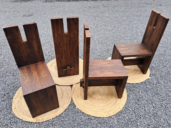 Image 1 of 4 brutalisme stijl stoelen