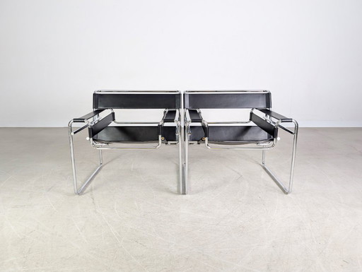 2x Silla Wassily Original Knoll International, Breuer, negra