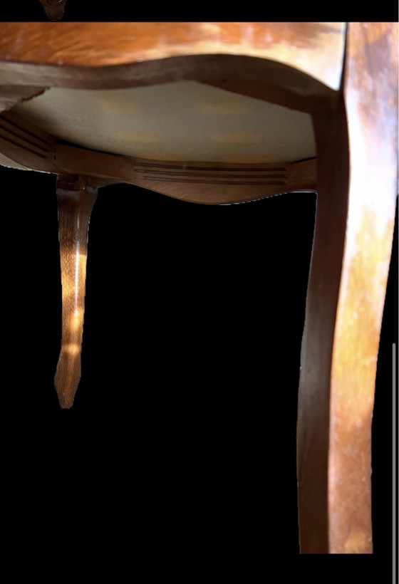 4 Chaises de salle à manger baroques, Textile, Velours, Marron (photo 3 sur 8)