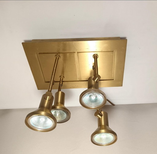 Ceiling Light, Table lamp, Postmodern, Mid Century Modern, Sische-Germany attr, Flush Mount, Satined Brass, multi-directional, r