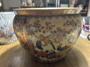 3 very large hand-painted Chinese flower pots/fish bowls