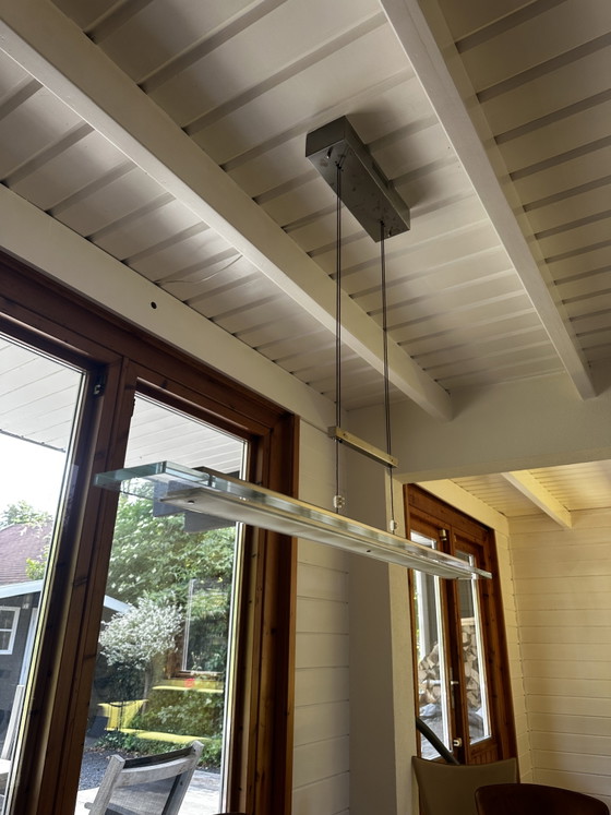 Image 1 of Moderne, dimmbare LED-Tischleuchte aus Edelstahl und Glas