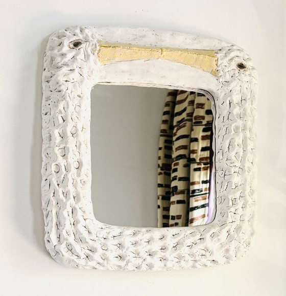 Image 1 of Contemporary French ceramic mirror – Stork by Renzo Maar