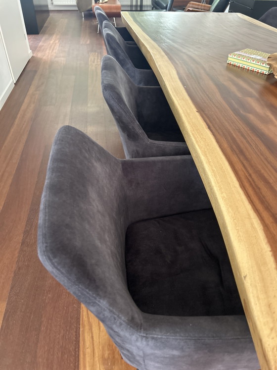 8 sillas de comedor giratorias Binn – Metal, Textile (photo 5 of 5)