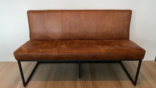 Rona Dining sofa 3-seater micro leather Bari Cinnamom 94