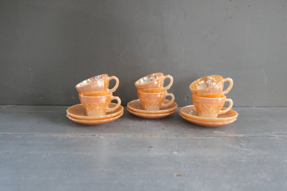 Image 1 of Vintage Anchor Hocking Fire King kop en schotel 6 x