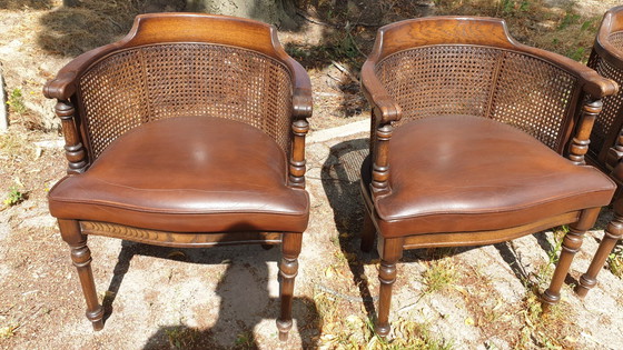 Image 1 of 4 classic oak dining armchairs