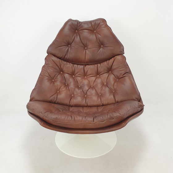 Image 1 of Mid century leather F588 lounge chair by Geoffrey Harcourt for Artifort, 1960s