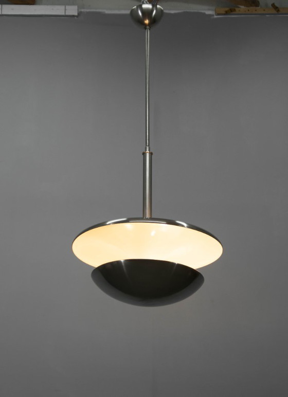 Image 1 of Bauhaus Nickel Chandelier by Franta Anyz for IAS, 1920s