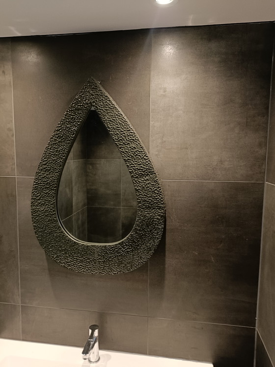 Image 1 of Espejo de metal verde oscuro