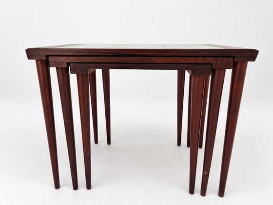 Rosewood nesting tables with ceramic tiles,  Denmark, 1960s, set of 3 – Side tables (photo 13 of 19)