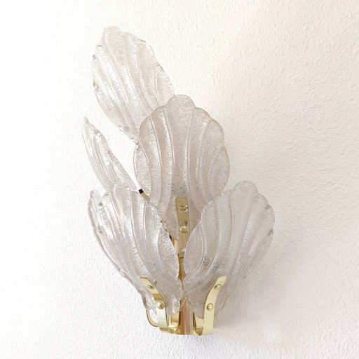 Applique en laiton et Murano, 1960