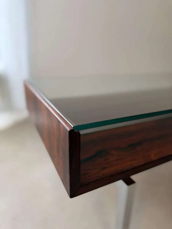 Image 1 of Tavolino da caffè vintage Topform in vetro, acciaio inossidabile e palissandro, anni '60