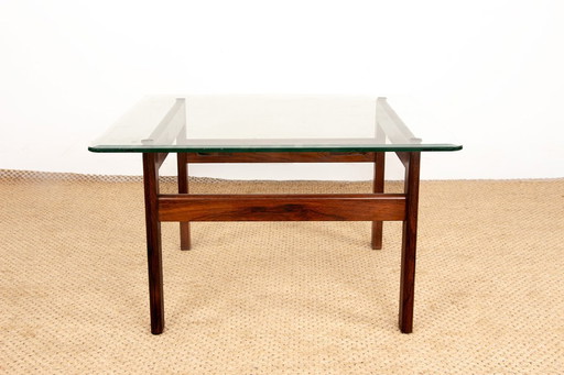 Danish Coffee Table in Rosewood and Glass by Arne Wahl Iversen 1960.