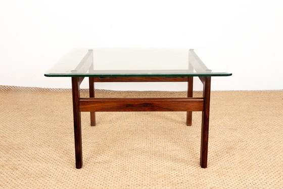 Image 1 of Danish Coffee Table in Rosewood and Glass by Arne Wahl Iversen 1960.