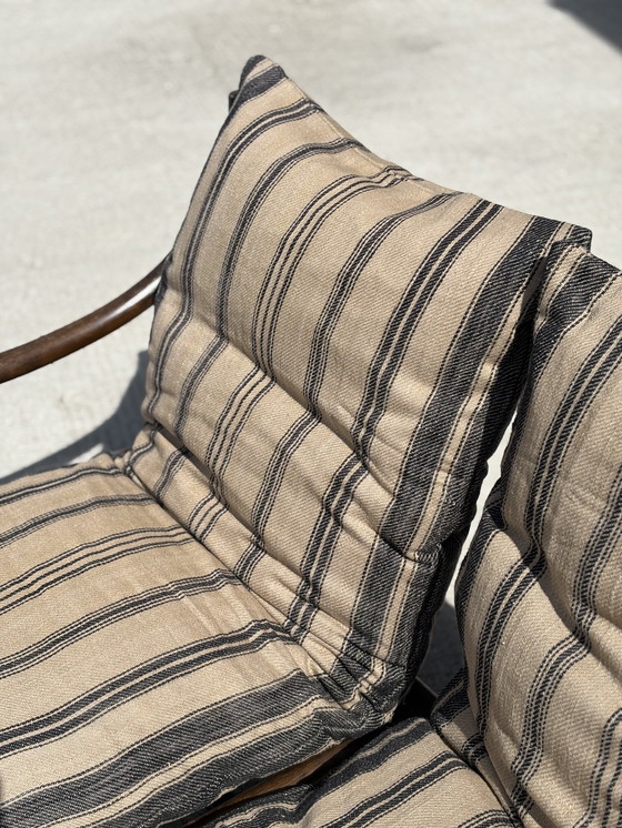 Image 1 of Vintage 3-seater bamboo sofa - new cushions - boho / safari style