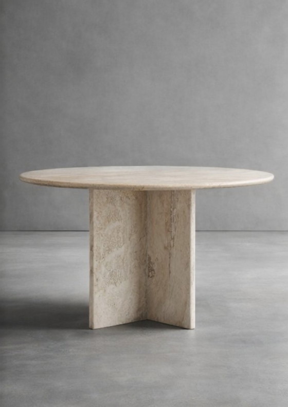 Image 1 of Esstische aus Travertin, runde und personalisierte Esstische