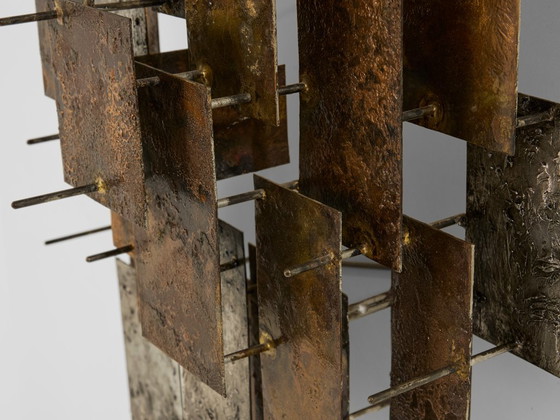 Auguste Fix Patinated Metal Wall Light Sculpture 1970s (photo 6 of 9)
