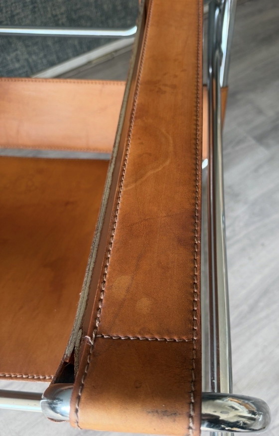 Image 1 of Vintage Wassily stoel – Cognacbruin leer – Fasem