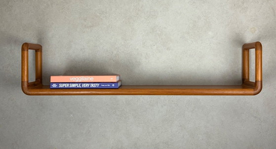 Image 1 of Vintage dyrlund wandplank, teakhouten plank organische vorm
