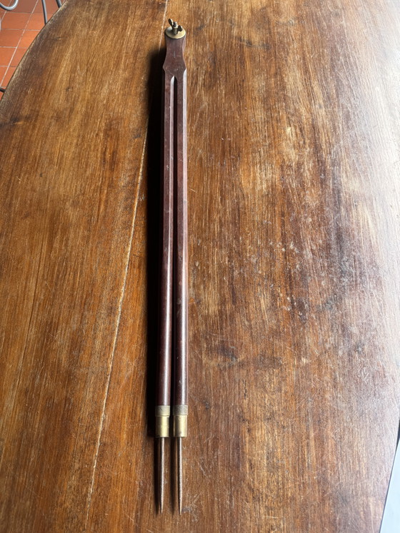 Rare grand compas d’atelier ancien – Michelin & Cie – Acajou – 82 cm – Objets déco, Wood (photo 11 of 12)