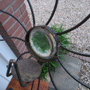 Vintage Wrought Iron Wall Candle Holder with Glass Magnifying Glass