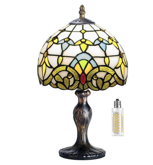 Vintage Lampe Blume Glasmalerei