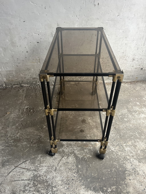 Vintage 1980s Side Table / Bar Cart Trolley