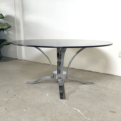 Vintage chrome with smoked glass coffee table