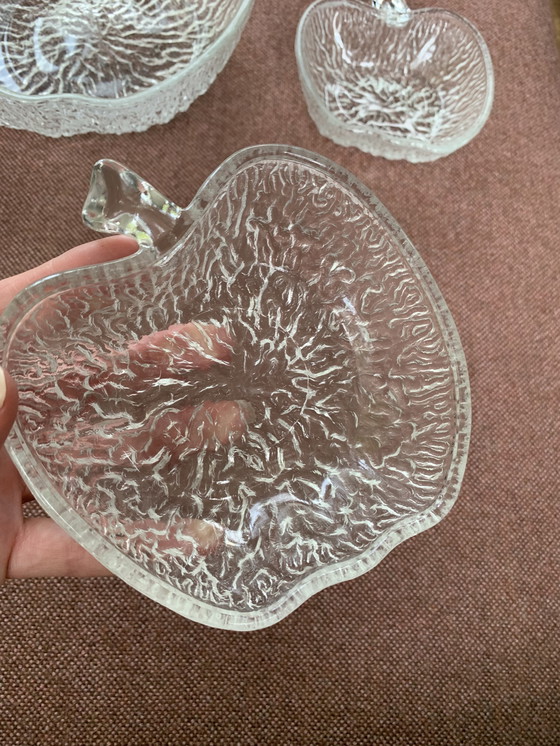 Image 1 of Complete Set Vintage Appel Schalen Glas CoVetro Italië Jaren 70
