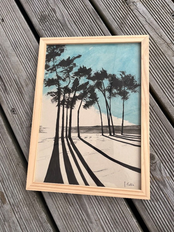 Image 1 of Chinesische Tinte auf 250g Naturpapier. Thema: CAP Coz. Format 30x21 cm.