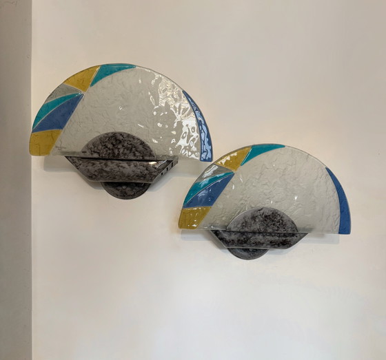 Image 1 of Wandleuchten Muranoglas 80er Jahre