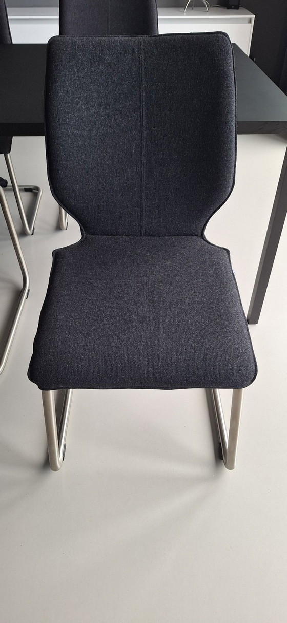 8 Eetkamerstoelen van Bree's World, type Luna met RVS frame. – Bree's New World, Textile, Metal (photo 3 of 5)