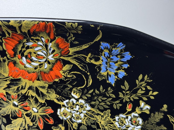 Image 1 of Longwy, handbemalte 50 cm Keramik-Tischaufsatzschale, Frankreich, Mitte des 20. Jahrhunderts