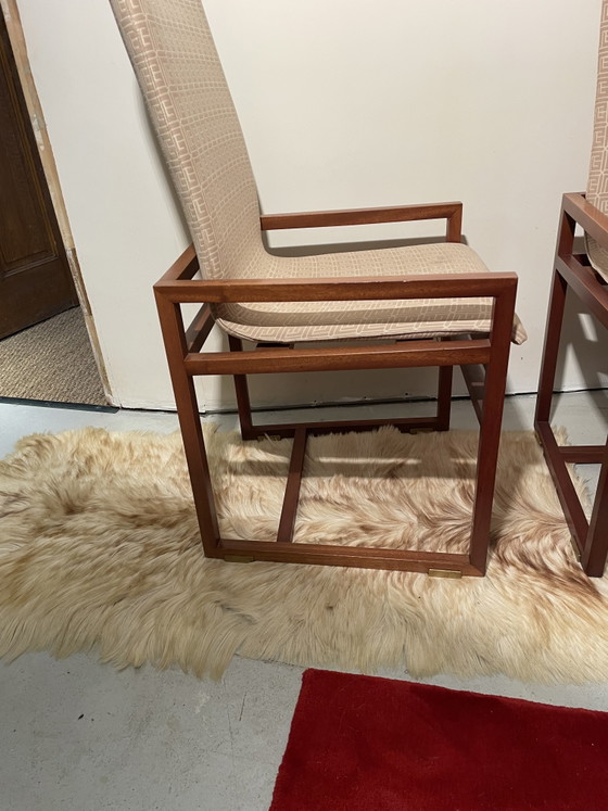 Image 1 of 4 Stühle mit Rautenmuster, entworfen von Pierre Balmain in den 1980er Jahren