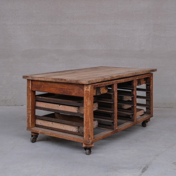 Image 1 of Antiek Engels Bakkers Werkblad of Keuken Eiland Tafel