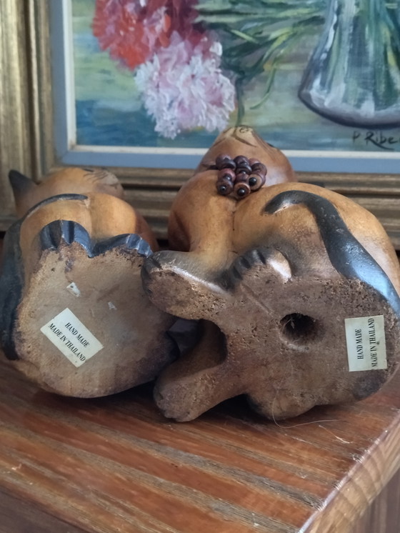Image 1 of Coppia di gatti di legno.