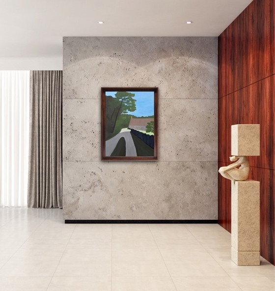 Image 1 of Öl auf bespanntem Keilrahmen. Format 73x54cm. Schwarze amerikanische Kiste.