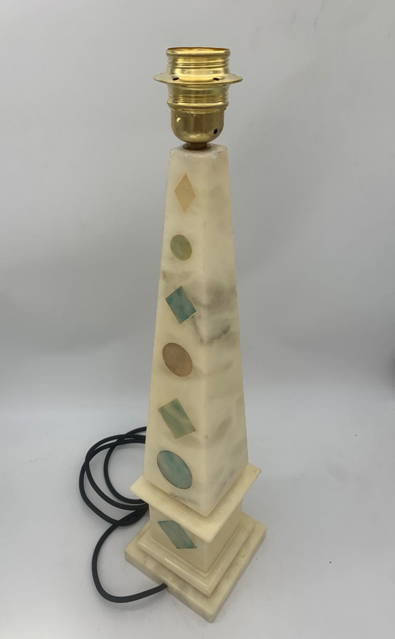 Image 1 of Multicolored alabaster table lamp from Volterra, circa 1960