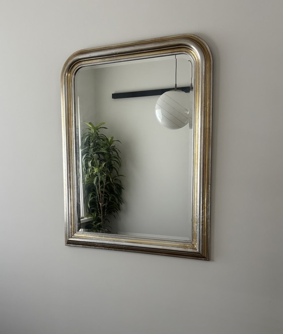 Vintage Doberal Facetspiegel – Zilver/Goud – 93 × 74 Cm – Wood, Glass (photo 2 of 8)