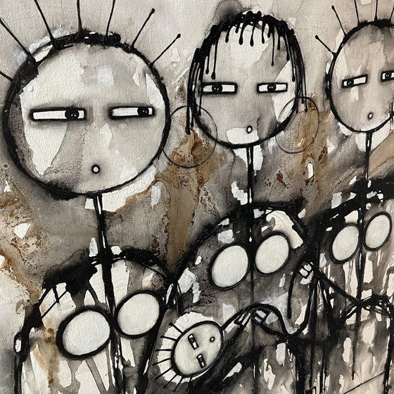 Jean-Pierre Katembwe, Naissance d'une Fille, Huile sur Toile, 2017 – Peintures et dessins, Canvas, Abstract (photo 4 of 12)