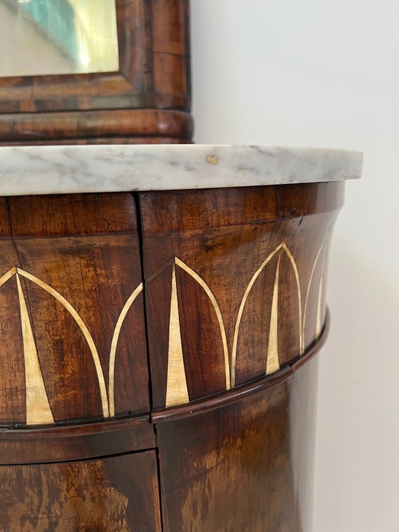 Image 1 of Cassettone - Noce - Comò con specchiera