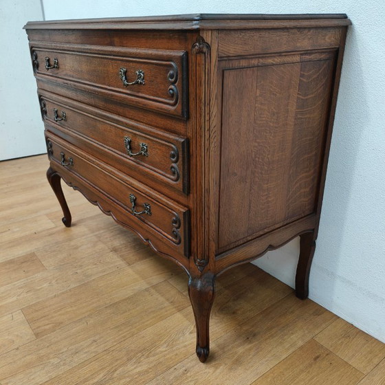 Image 1 of Cassettiera vintage in legno, comò, cassettiera, mobili da bagno