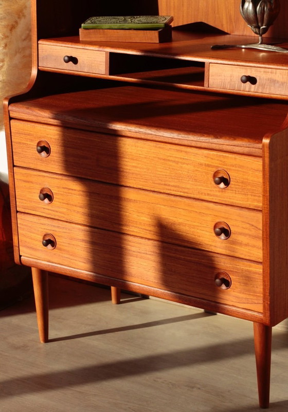 Image 1 of Vintage Scandinavische teakhouten secretaire - MSE Mobler (1960)