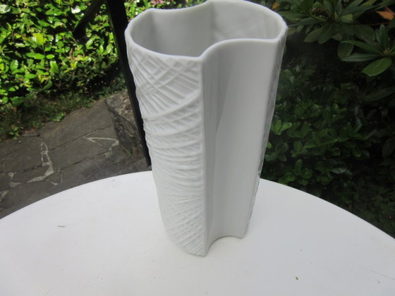 Image 1 of Wunsiedel Bavaria Porcelaine White Modernist Vase 180726