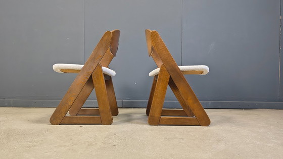 Image 1 of Vintage brutalist dining chairs, set of 6 - 1960s