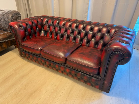 Chesterfield Oxblood – Divani 3 posti, Pelle (photo 5 of 8)